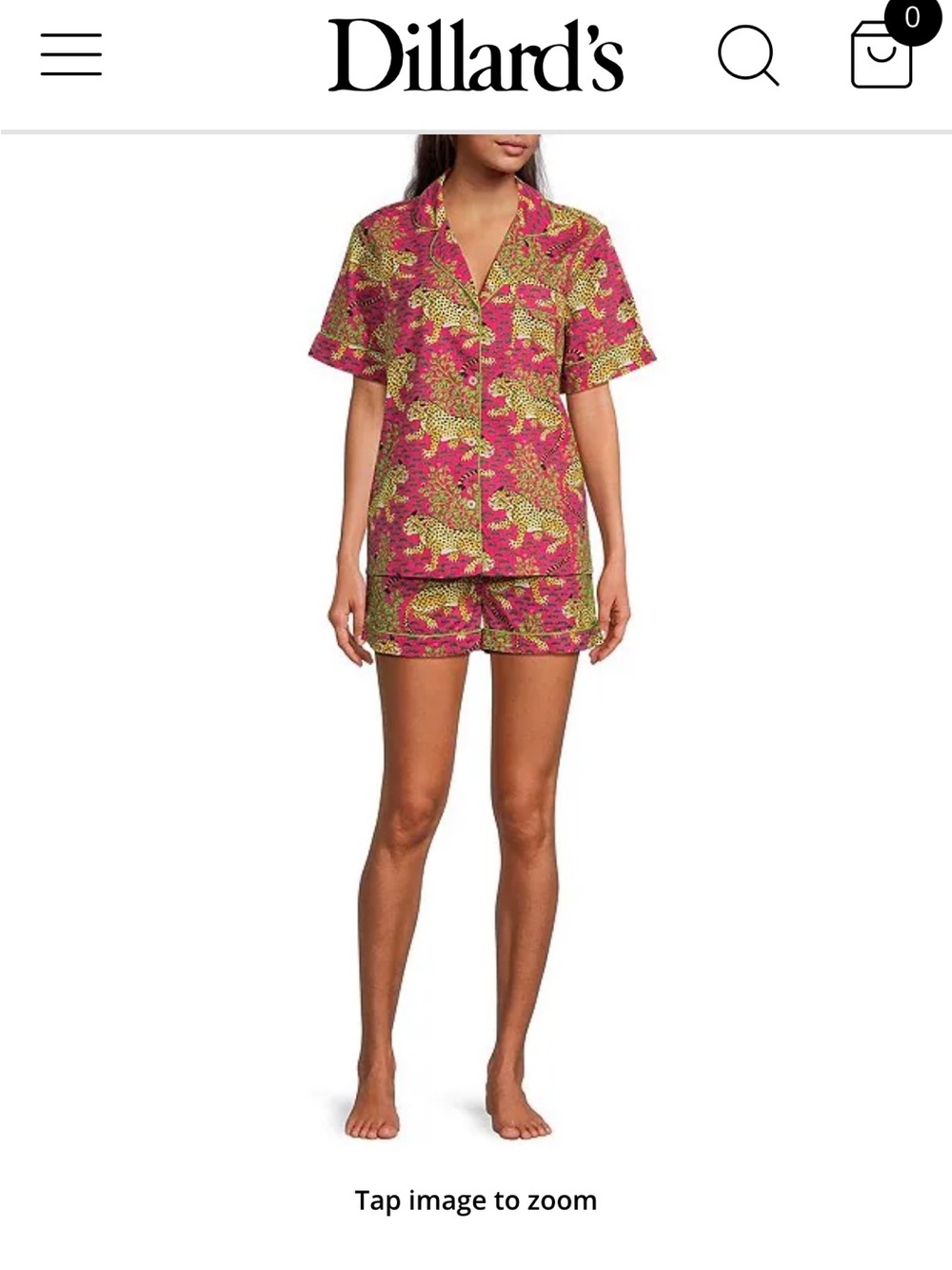 Printfresh Pink & Yellow Floral Short-Sleeve Button Pajama TOP